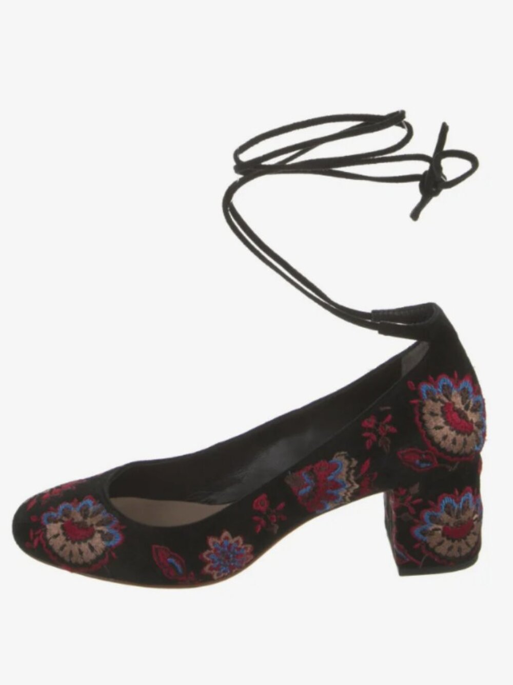 Loeffler Randall Embroidered Lace Up 2 1/2 inch heels